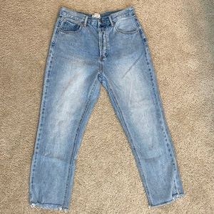 High Rise Straight Leg Denim Jeans